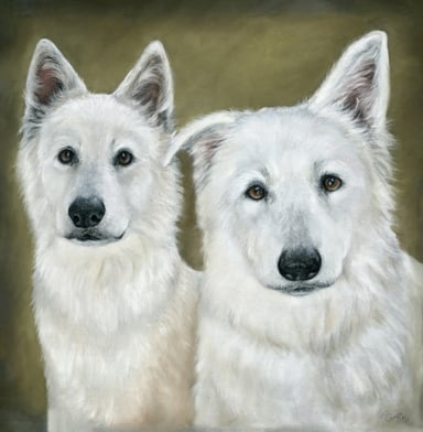 Dibujo de Sammy y Benito, dos perros blancos